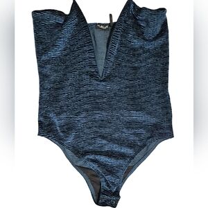 NWOT Urban Outfitters Blue Bodysuit with Plunging V-Neck